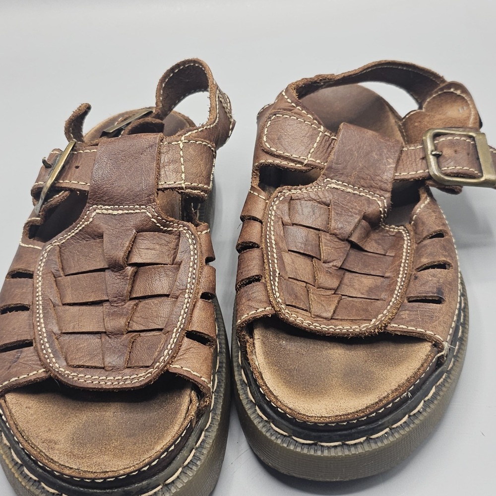 Vintage Leather Fishermen Chunky Sandals Women's 9.5 Mens 8 Y2K 90s Made Spain - Picture 3 of 15